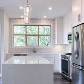 Kitchen with Marble Countertops