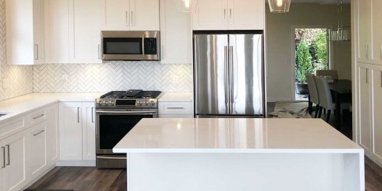 White on White Kitchen Cabinet and Countertop